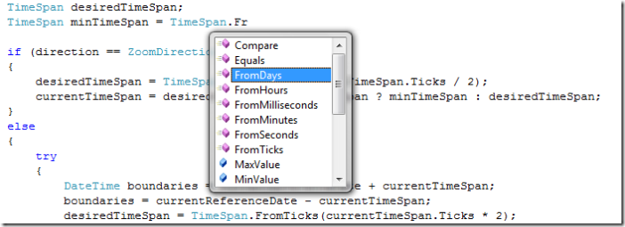 Visible Intellisense window